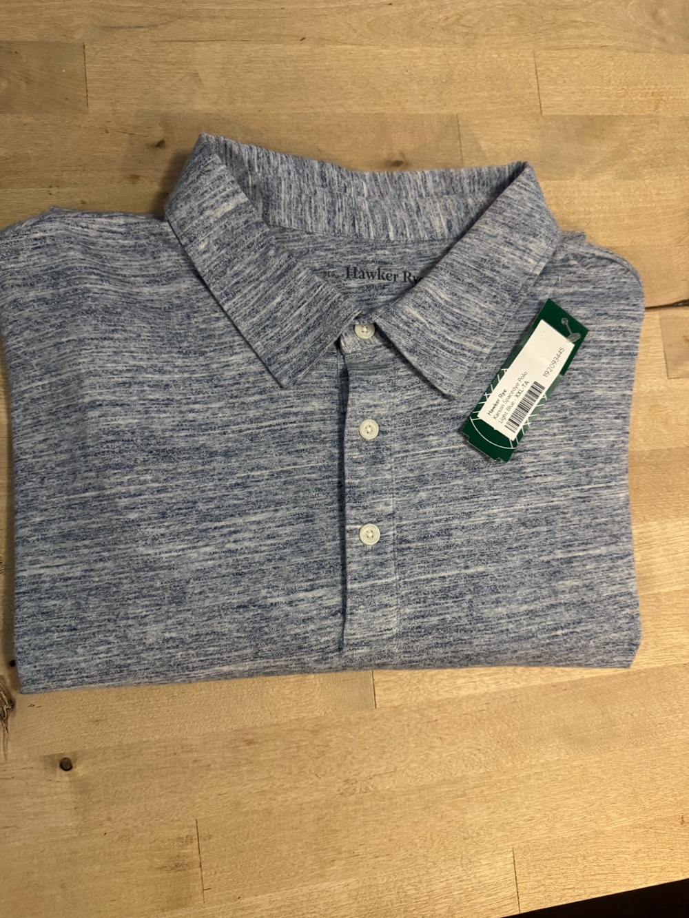 NWT Men’s hawker rye Heathered Light Blue Polo Shirt